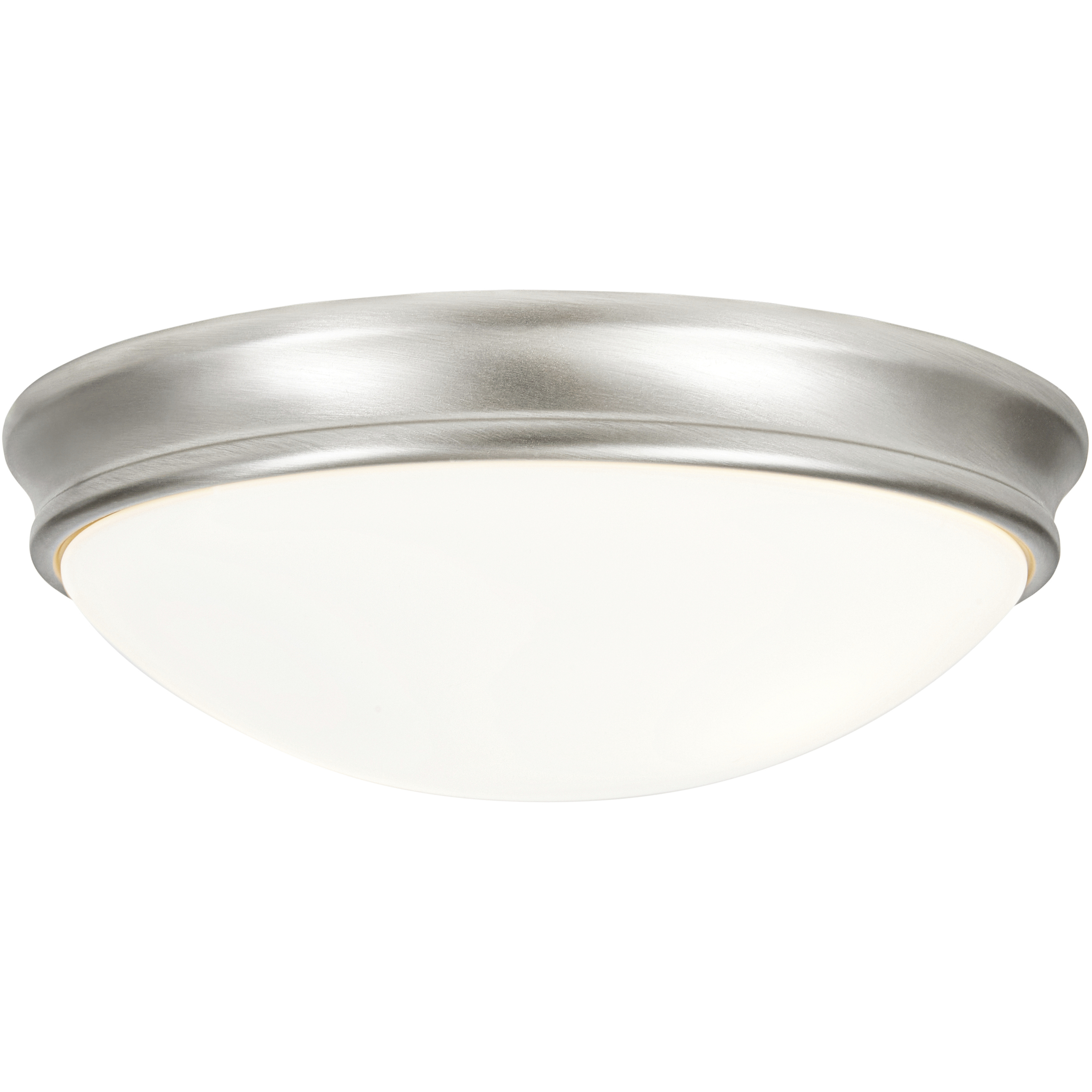 Atom 3 Light 14 inch Brushed Steel Flush Mount Ceiling Light