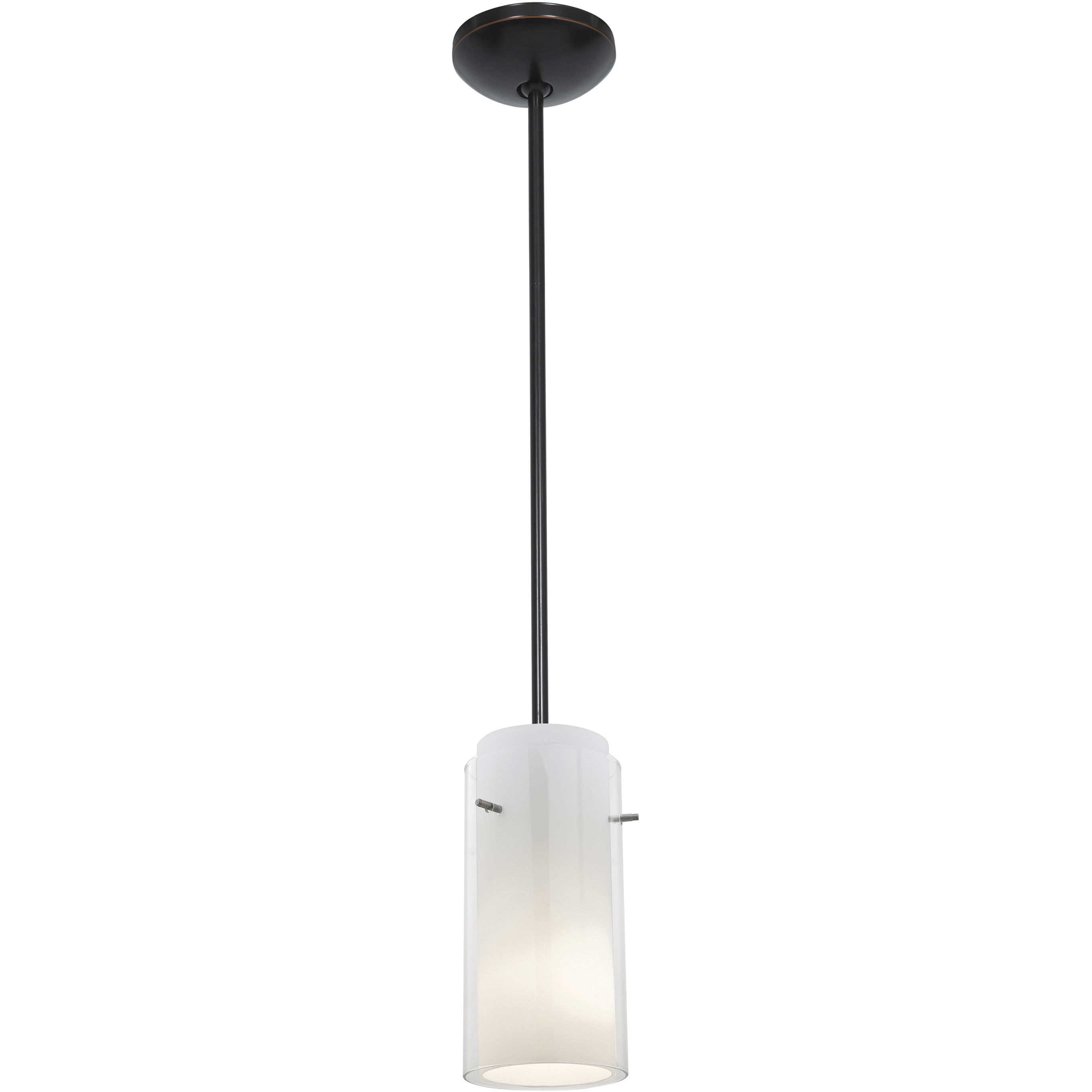 Glassn Glass Cylinder LED 4.5 inch Oil Rubbed Bronze Pendant Ceiling Light in Clear and Opal