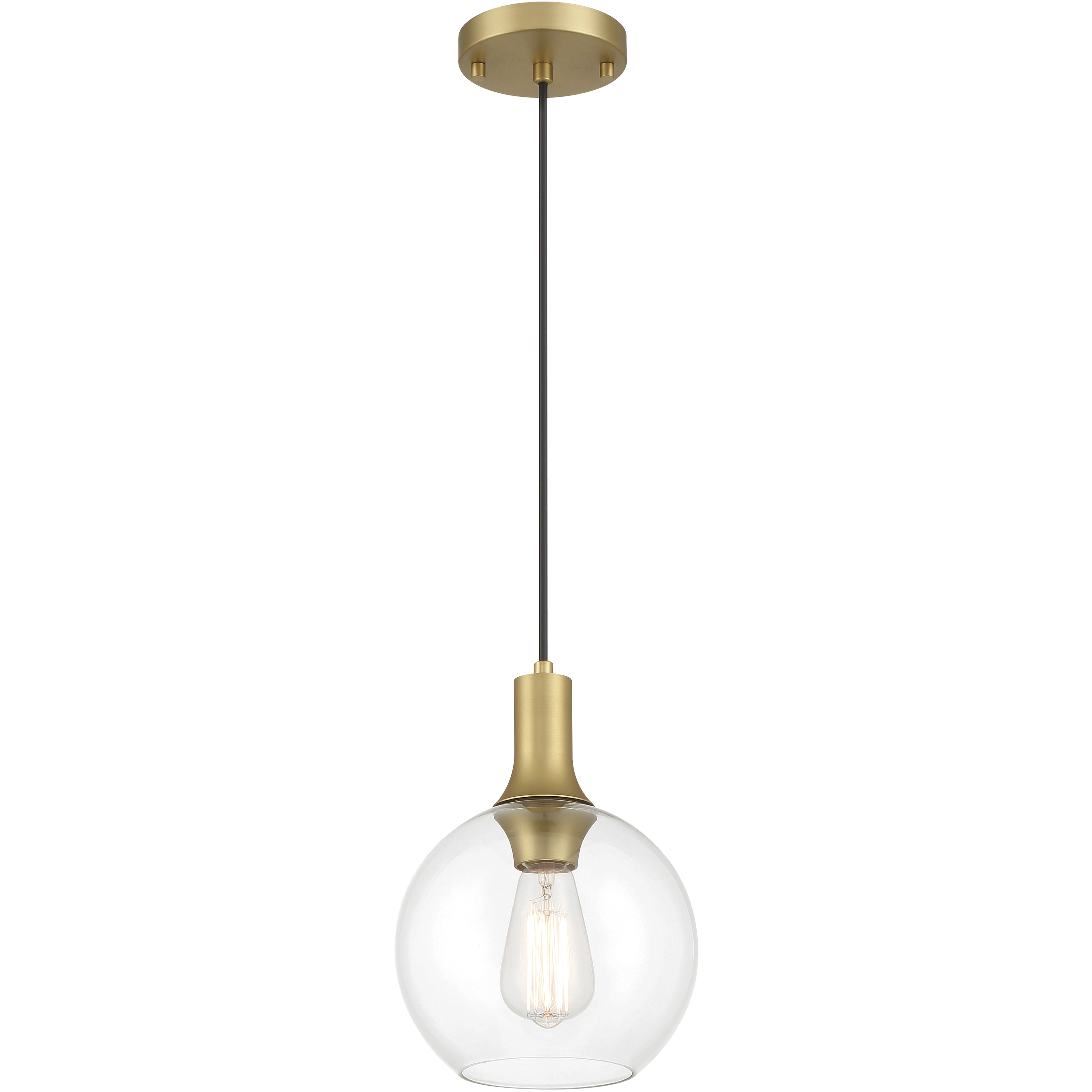Chantelle 1 Light 8 inch Antique Brushed Brass Pendant Ceiling Light