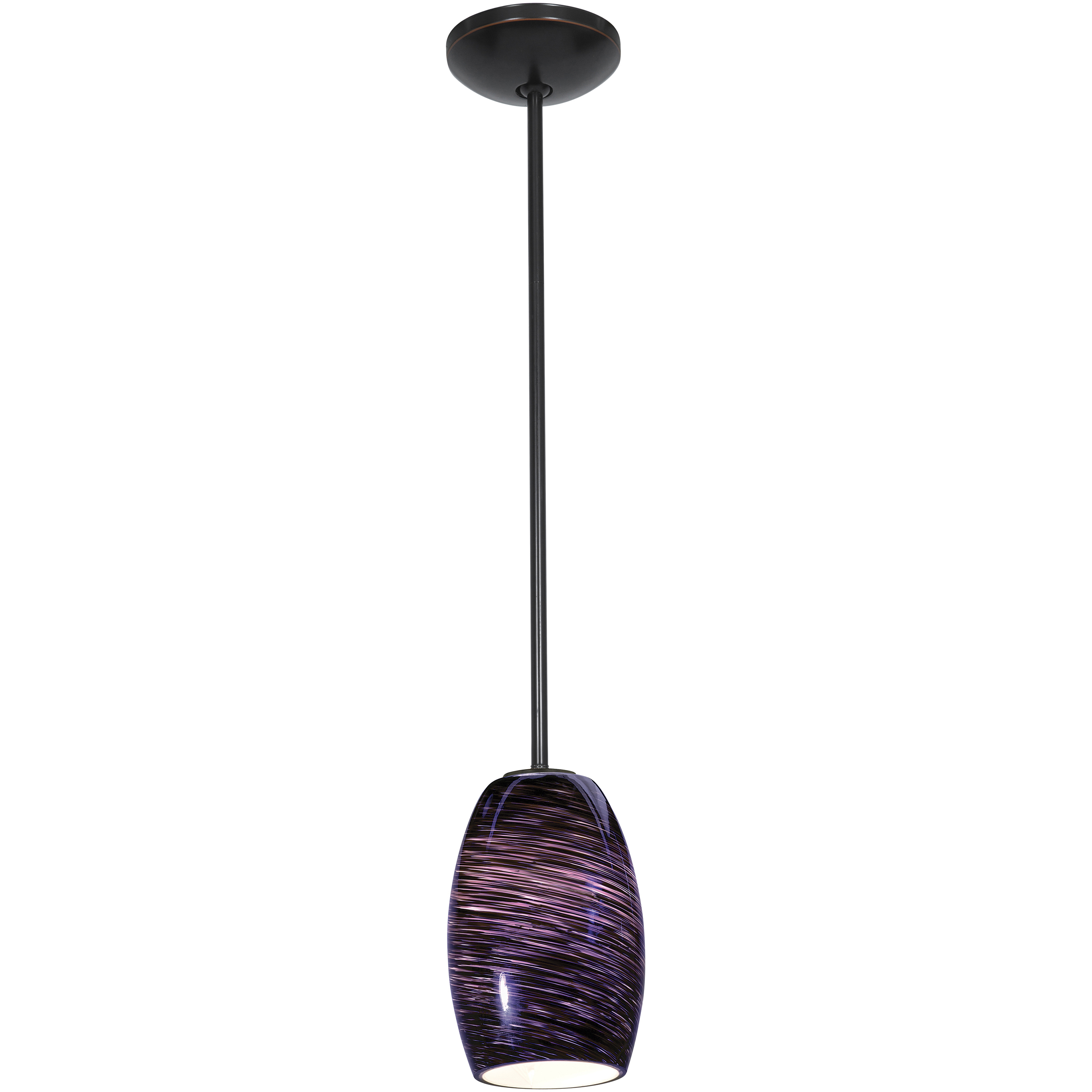 Chianti 1 Light 5 inch Oil Rubbed Bronze Pendant Ceiling Light in Purple Swirl