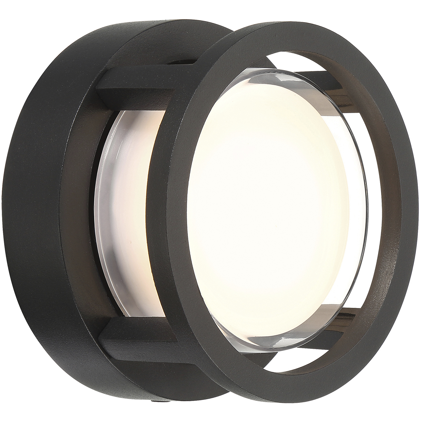 Spoke LED 3 inch Black and Clear Outdoor Wall Mount