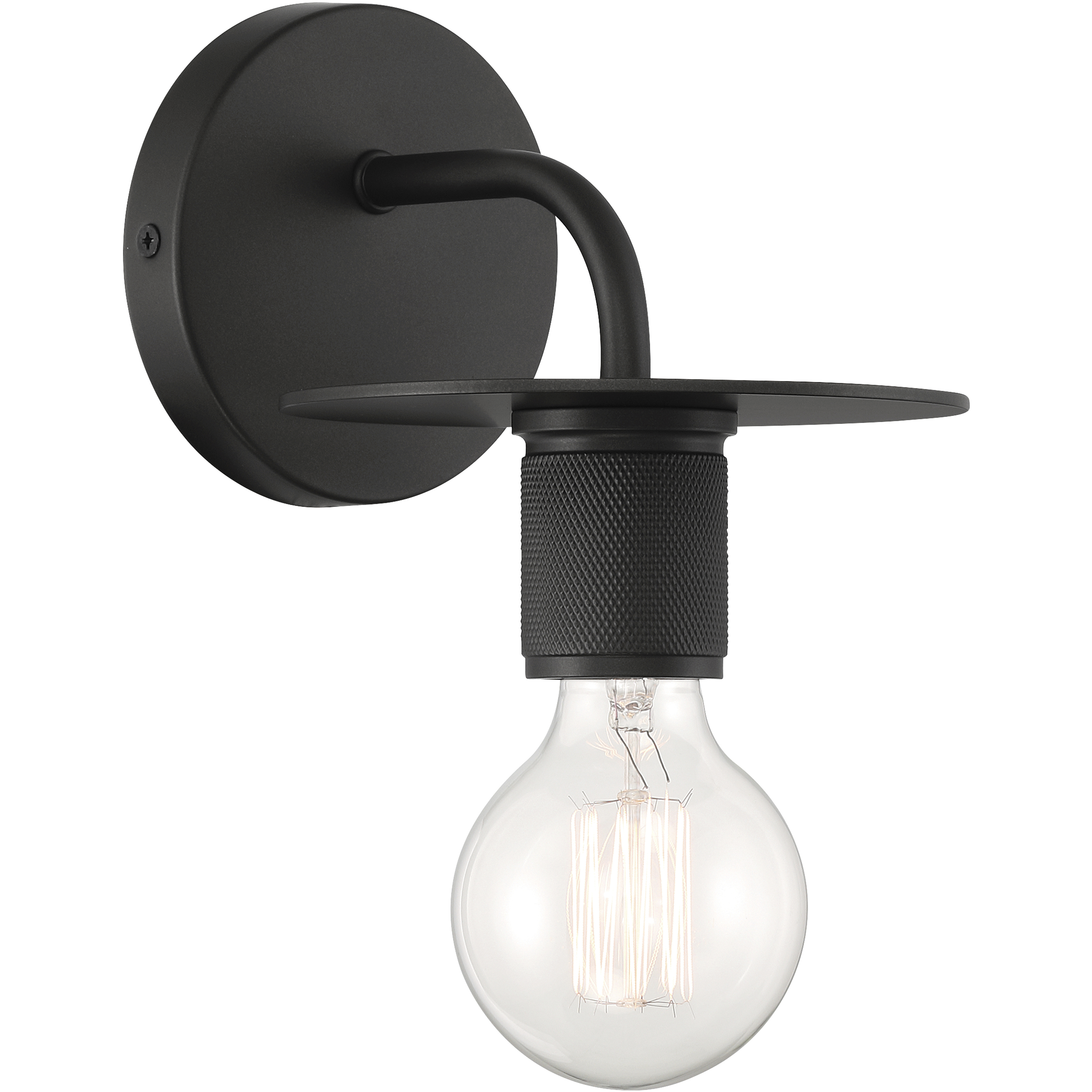 Central 1 Light 6 inch Black Wall Sconce Wall Light