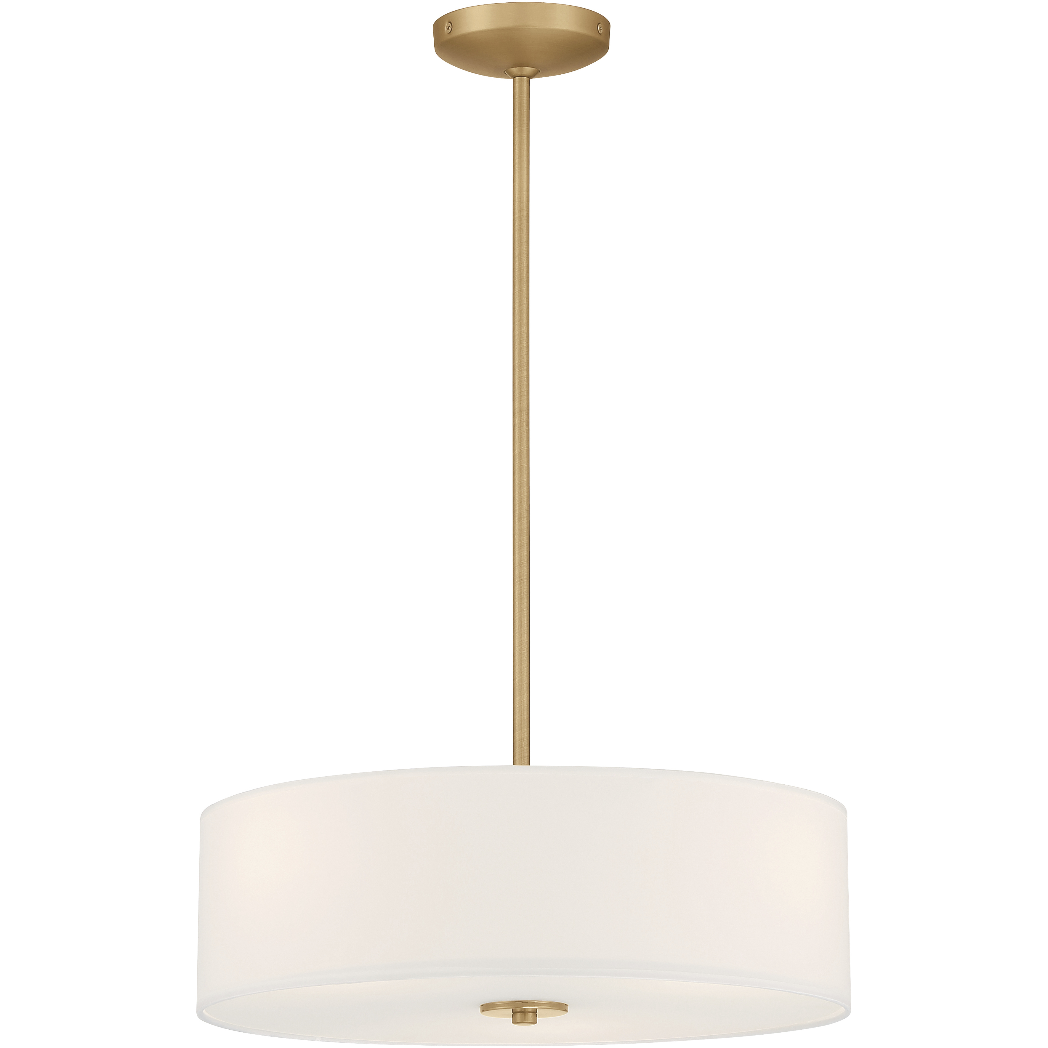 Mid Town LED 18 inch Antique Brushed Brass Pendant / Semi-Flush Ceiling Light