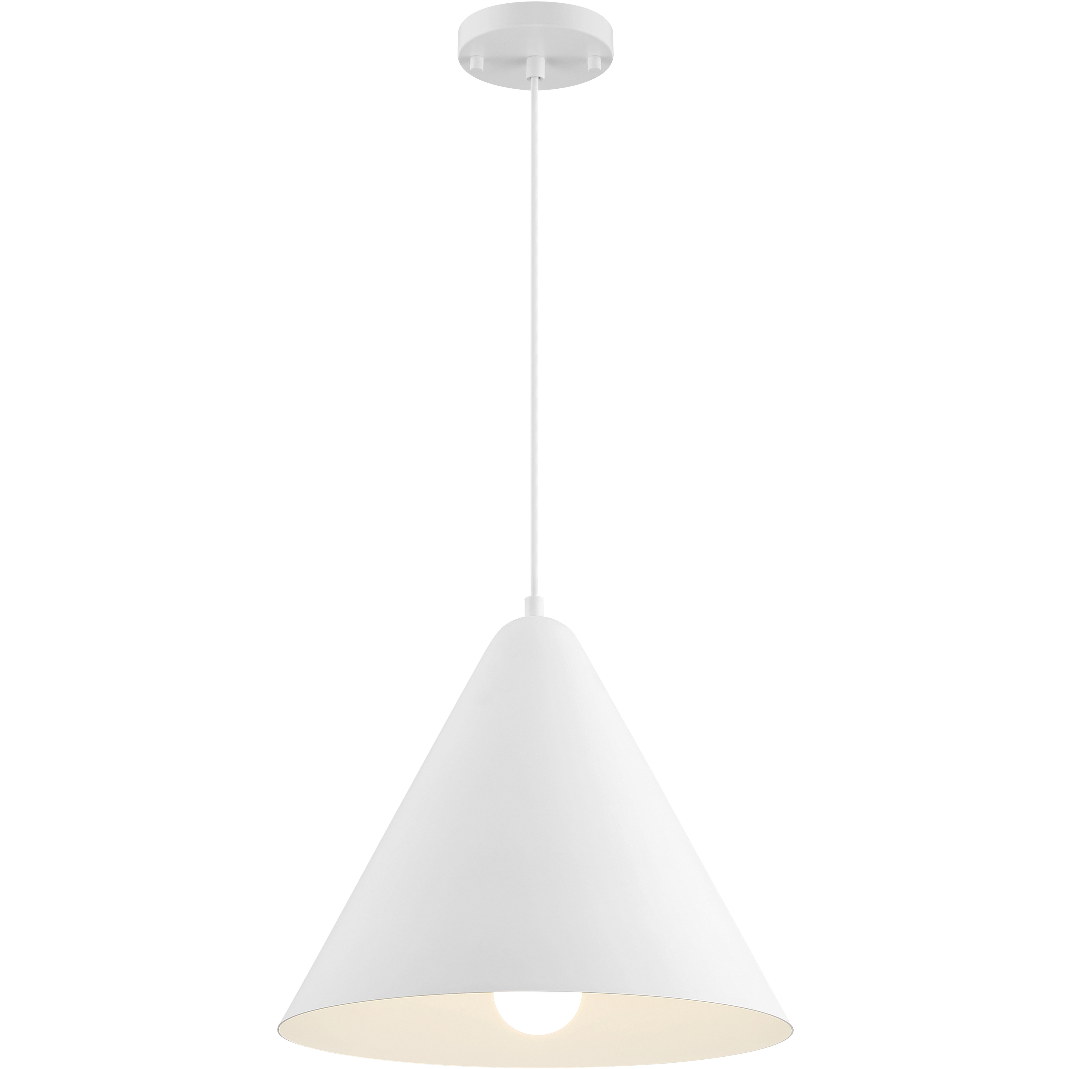 Ford 1 Light 14.25 inch Matte White Pendant Ceiling Light