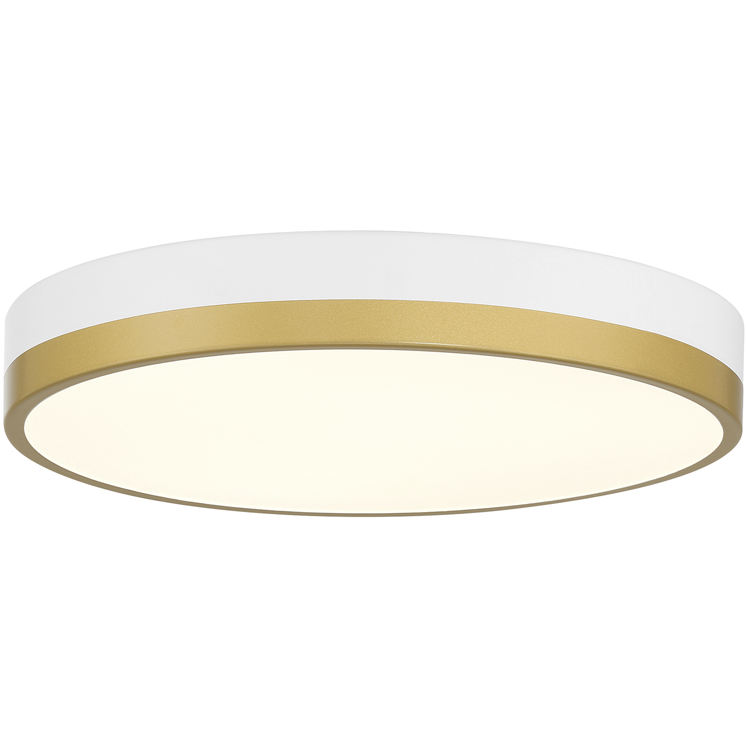 Coco LED 15 inch White and Antique Brushed Brass Flush Mount Ceiling Light