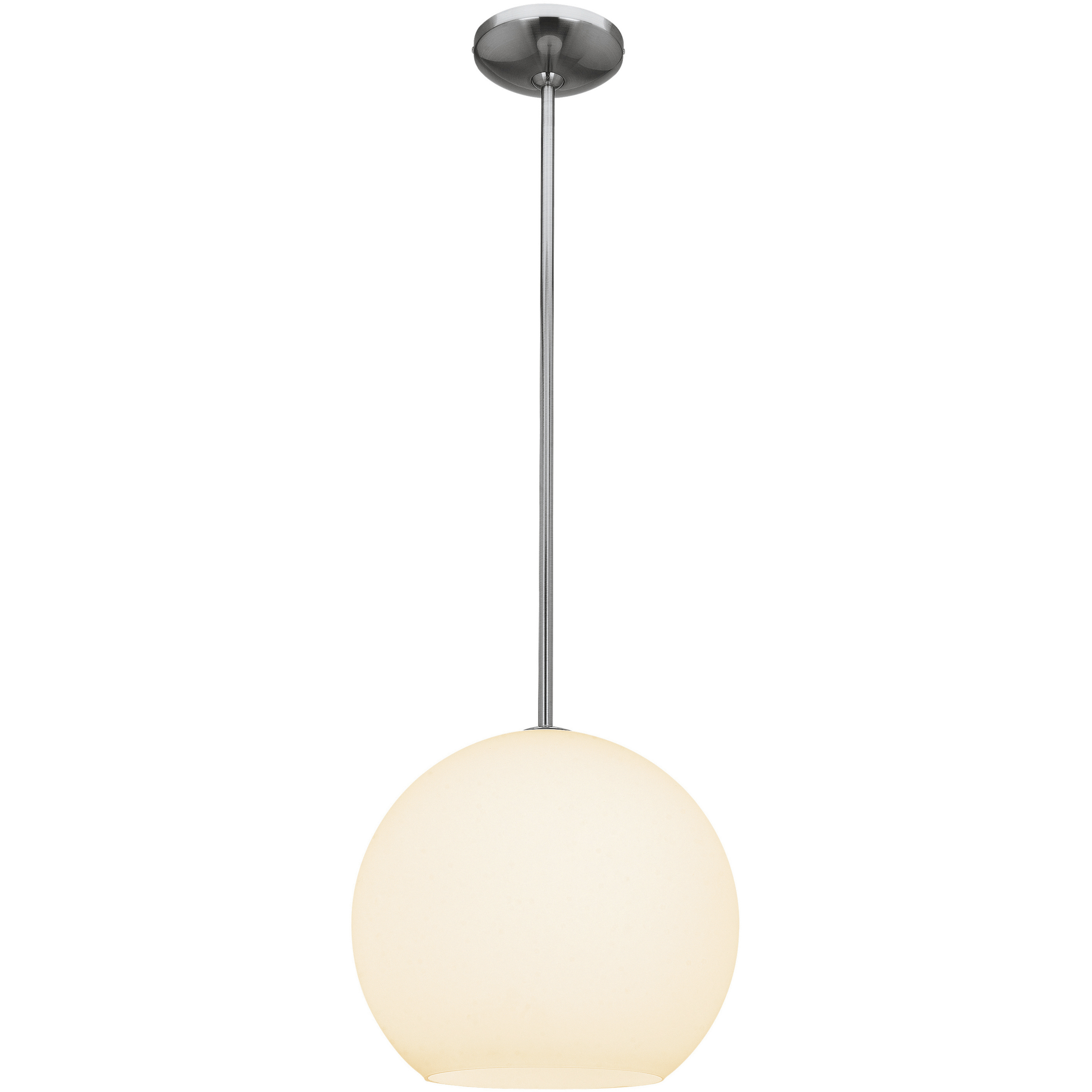 Nitrogen LED 11.5 inch Brushed Steel and Opal Pendant Ceiling Light in 2700K, 1 Light