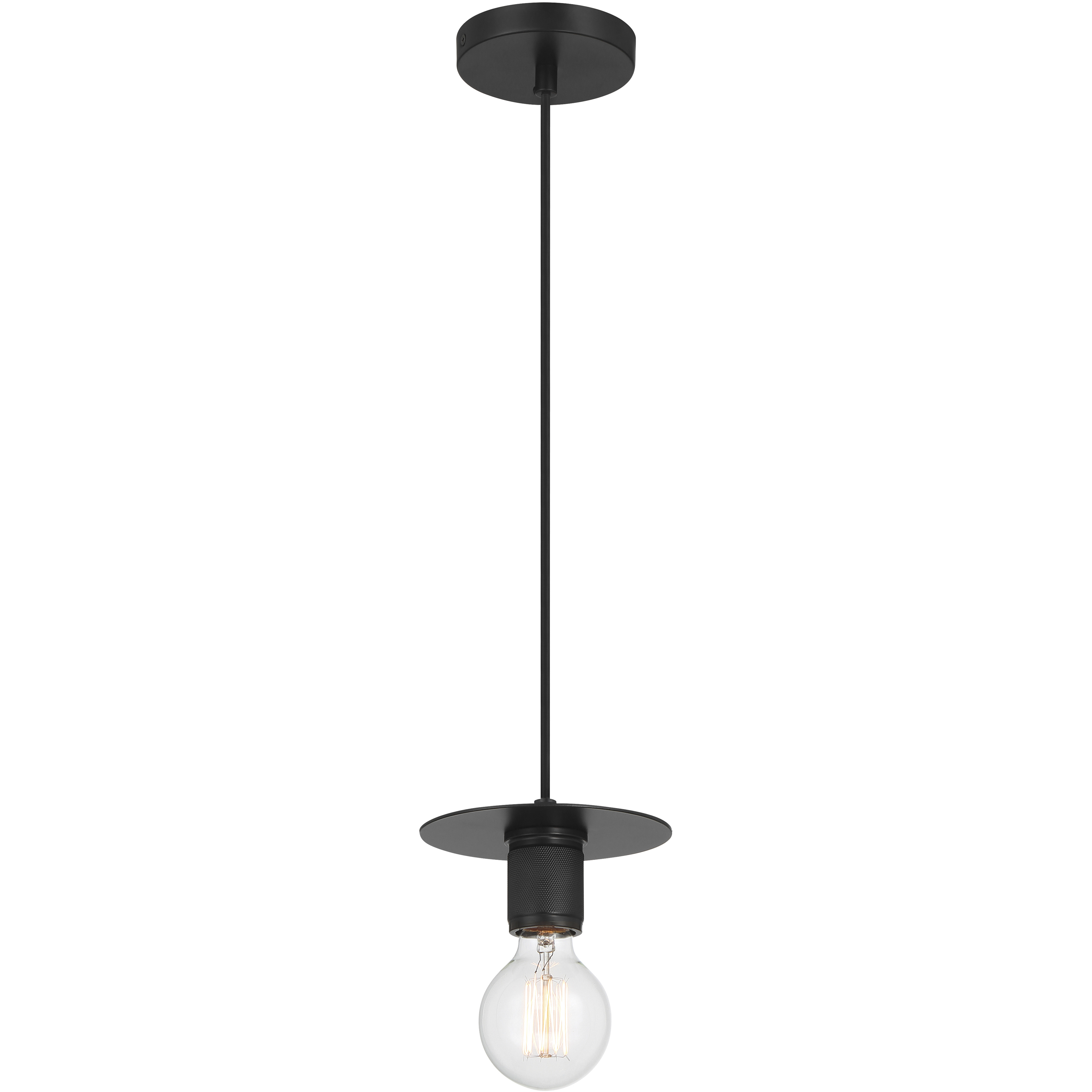 Central 1 Light 6 inch Black Pendant Ceiling Light